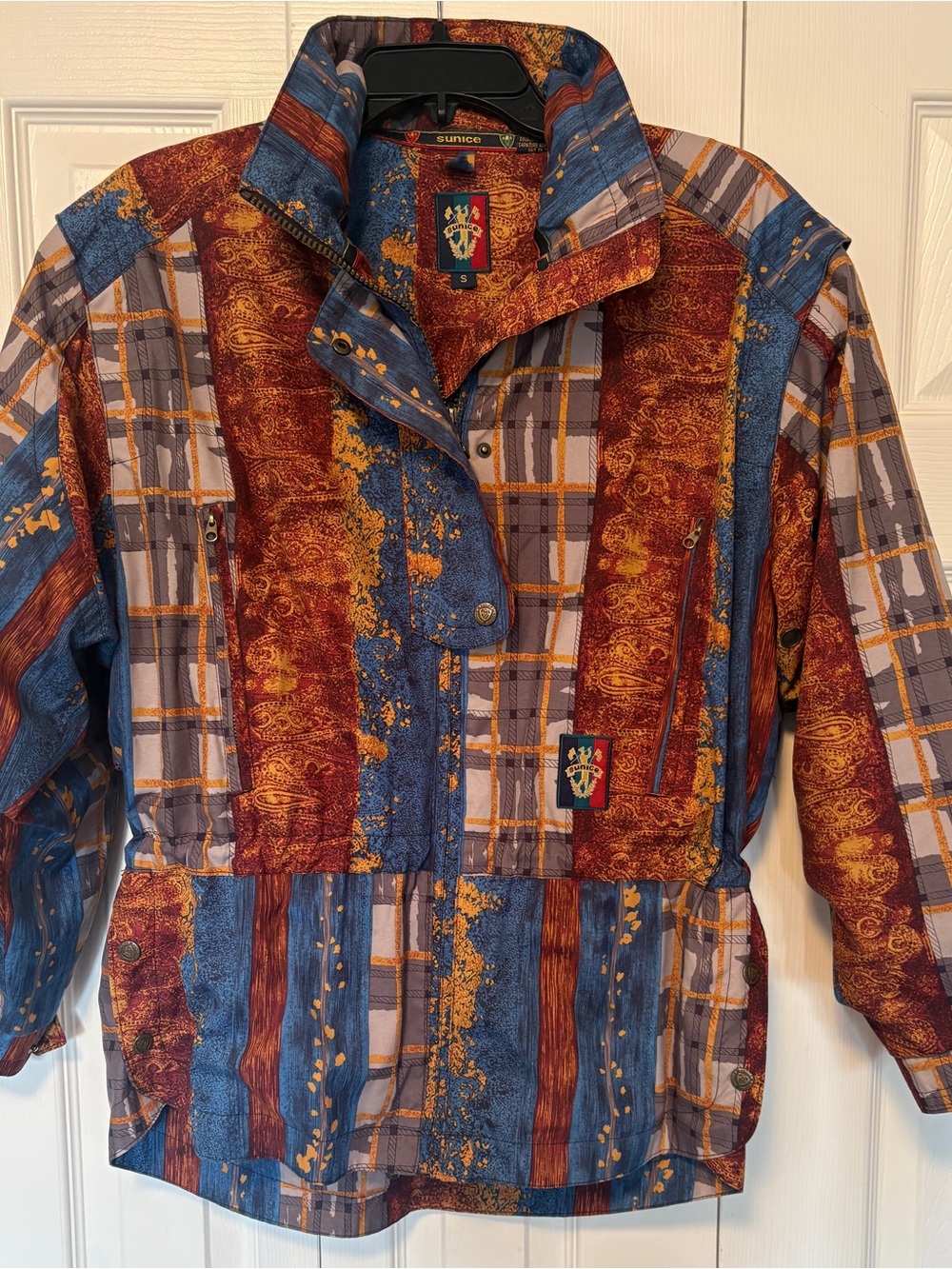 Vintage 90s Sunice Crazy Paisley Oversized Snow Windbreaker Jacket Small S